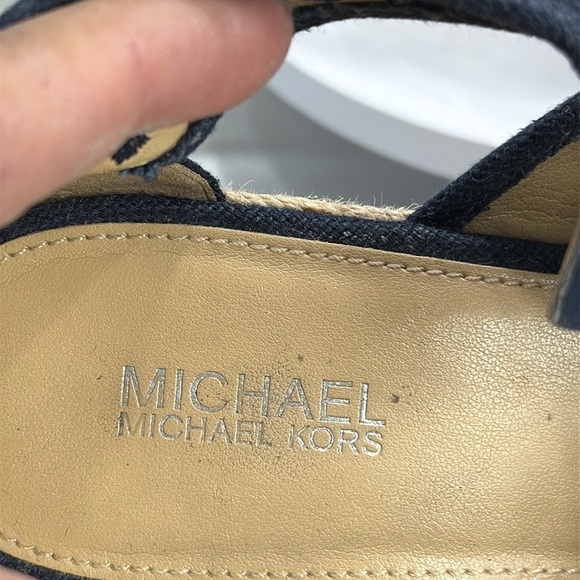 (S7) Michael Kors Damita Floral Embroidered Denim Wedge Sandals, Size 8 M - Picture 7 of 11